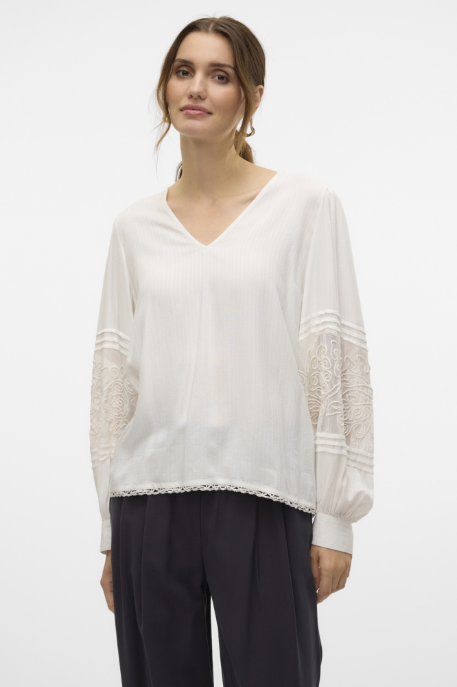 VMNICOLA LS TOP WVN GA 10324602 SNOW WHITE